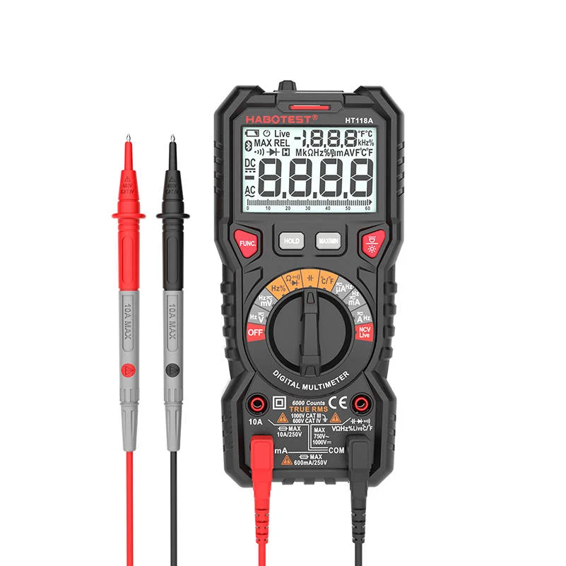Habotest HT118A Digital Multimeter True RMS NCV with probes