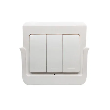 SmartWise RFM3 3-gang wireless RF wall switch, removable from holder