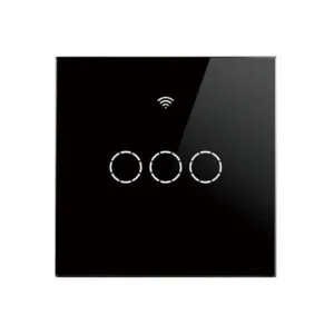 SmartWise T4 EU 3C 3-gang WiFi+RF smart light switch (single-live-wire, works without neutral) (R2, black)