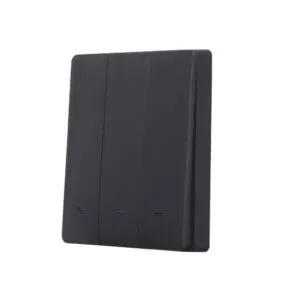 SmartWise wall switch front panel, black, 3-button