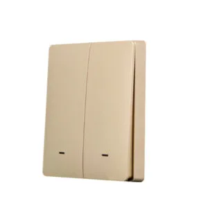 SmartWise wall switch front panel, gold colour, 2-button