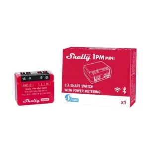 Shelly PLUS 1PM Mini GEN3, single channel WiFi smart relay switch, with power meter (8A)