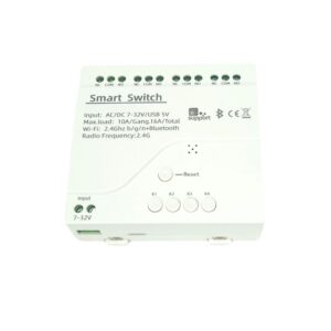 SmartWise 5V-32V Wi-Fi + Bluetooth 4-gang smart relay switch, NO/NC, dry contact, momentary, interlock, eWeLink compatible