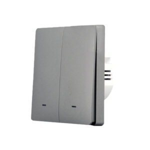SmartWise B62 UNI Zigbee 3.0 + RF, 2-gang smart wall switch, universial wiring, physical push-button, grey