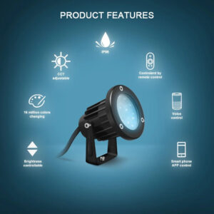 Gledopto GL-G-002P Zigbee Pro (Zigbee 3.0 + RF receiver) outdoor garden spot light RGB+CCT 230V