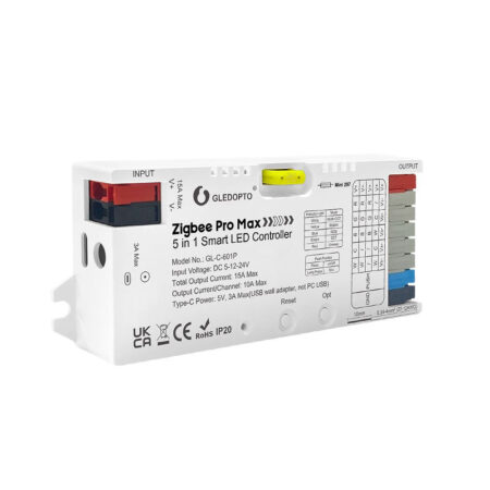 Gledopto Zigbee Pro Max – 5-in-1 LED controller, 15A, Zigbee, RF 2.4GHz (GL-C-601P)