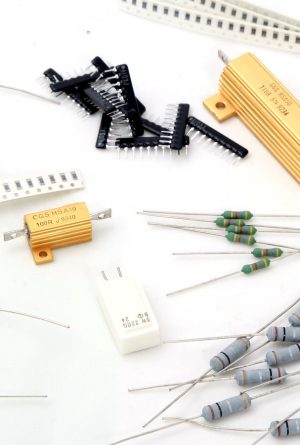 Electronic Components on a white background